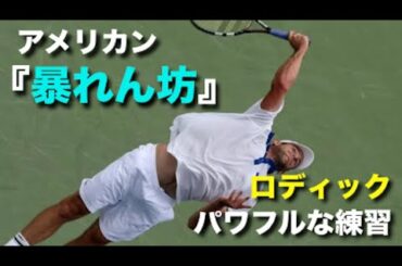 【テニス】アメリカの暴れん坊、色んな角度でパワフルな練習を見てみる動画【ロディック】