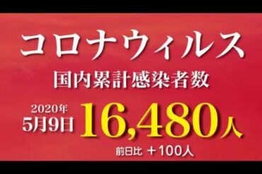 新型コロナウィルス、5月9日の感染者数  21時