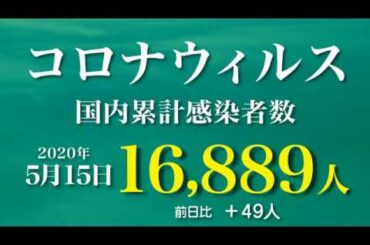 新型コロナウィルス、5月15日の感染者数  21時