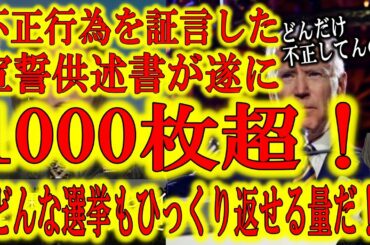 【遂に宣誓供述書1000枚超！どんだけ不正してるんだ！？】アメリカ大統領選挙の不正に関わっている人間が多すぎる！トランプ弁護団が「国家的陰謀」と主張するはずだ！「ジョージア州の大規模訴訟ですべて明らか