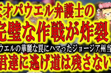 【天才パウエル弁護士の完璧な罠！トランプ陣営の反撃がお見事すぎる！】ジョージア州当局はパウエル弁護士の掌で泳がされていただけだった！追い込まれたジョージア州知事と州務長官！もう言い逃れはできないぞ！