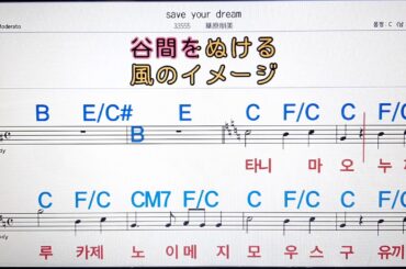 Save your dream*카하라 토모미/華原朋美✌カラオケ。楽譜/한글발음💋,악보 ,노래방, 반주, 가라오케 , ,코드, 가사 .MR💖Sheet music , Karaoke,