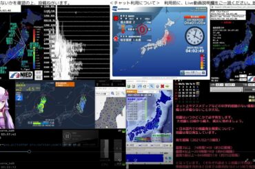 【緊急地震速報】2021/02/20 04:01発生 福島県沖 M4.3 最大震度2