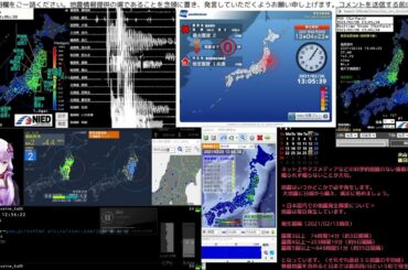 【緊急地震速報】2021/02/26 13:04発生 福島県沖 M4.5 最大震度2