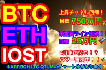 【仮想通貨 BTC.ETH.XRP.BCH.LTC.IOST.QTUM】ビットコインが最高値更新❗️次の目標は750万❗️IOSTはパワーを溜めている❗️❓ライトコインは3月15日に爆発する❗️❓