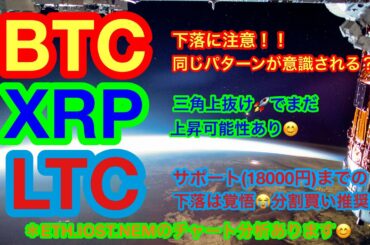 【仮想通貨 BTC.ETH.IOST.XRP.LTC.NEM】ビットコインは下落❓パターン形状を読みとれ❗️重要ニュースはBTCとAmazonは同じ❗️❓更にシンボル(XYM)の目安価格わかります😊